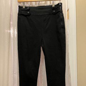 White House Black Market Women's Front Button Black Jeans The Skinny Size 4